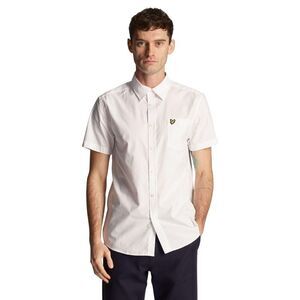 Lyle & Scott Mens Plain Poplin Short-Sleeved Shirt / White